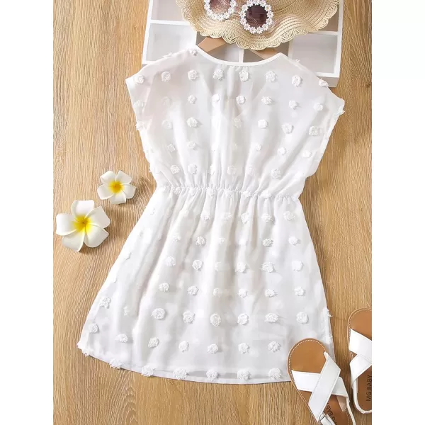 WDIRARA Toddler Girl's Swimwear Sheer V Neck Sleeveless Chiffon Cover Up Beach Dress