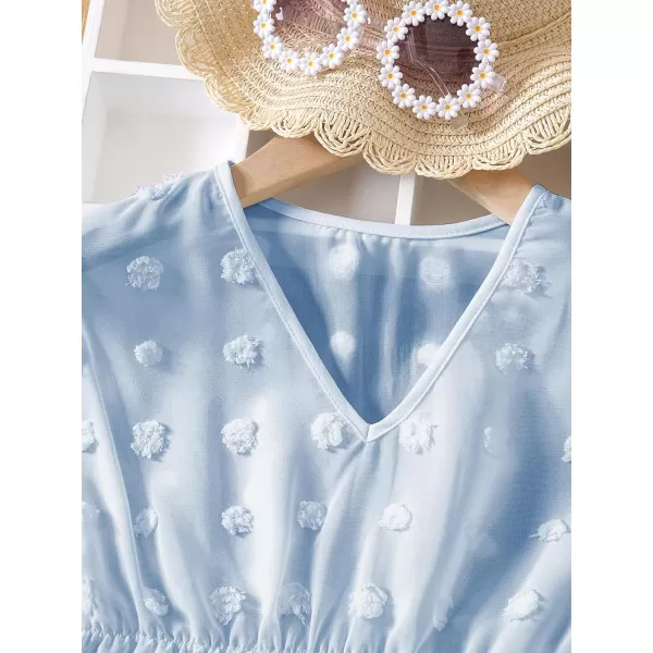 WDIRARA Toddler Girl's Swimwear Sheer V Neck Sleeveless Chiffon Cover Up Beach Dress