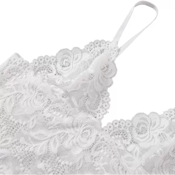 WDIRARA Women' Silk Satin Pajamas Set 4pcs Lingerie Floral Lace Cami Sleepwear with Robe