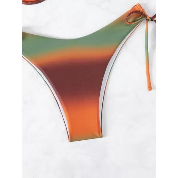 WDIRARA Women's 2 Piece Sphagetti Strap Bikini Set Push Up Tie Side Drawstring Underwire Bikini Swimsuit