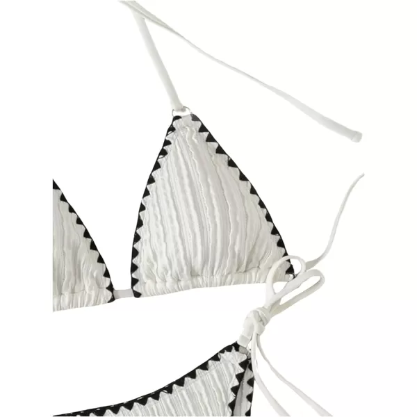 WDIRARA Women's 2 Piece Swimsuits Halter String Triangle Bikini Set Fish Scale Print Beach Bathing Suit