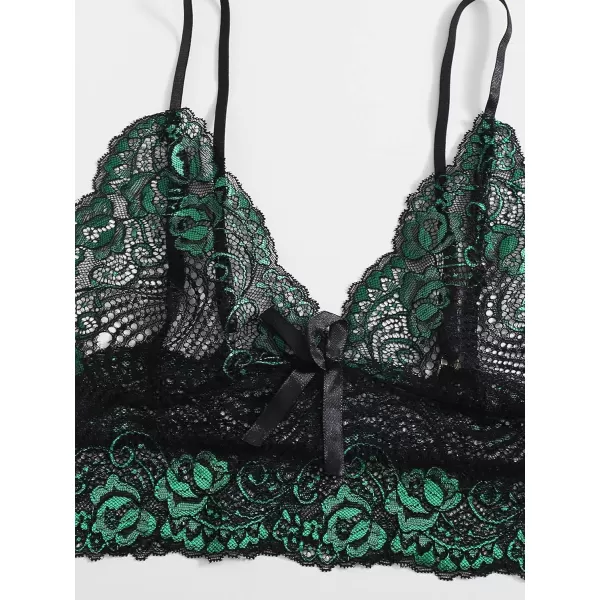 WDIRARA Women's 2Pcs Floral Lace Cami Top with Shorts Sleepwear Pajama Set