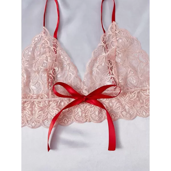 WDIRARA Women's 2Pcs Floral Lace Cami Top with Shorts Sleepwear Pajama Set