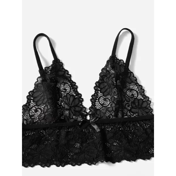 WDIRARA Women's 2Pcs Floral Lace Cami Top with Shorts Sleepwear Pajama Set