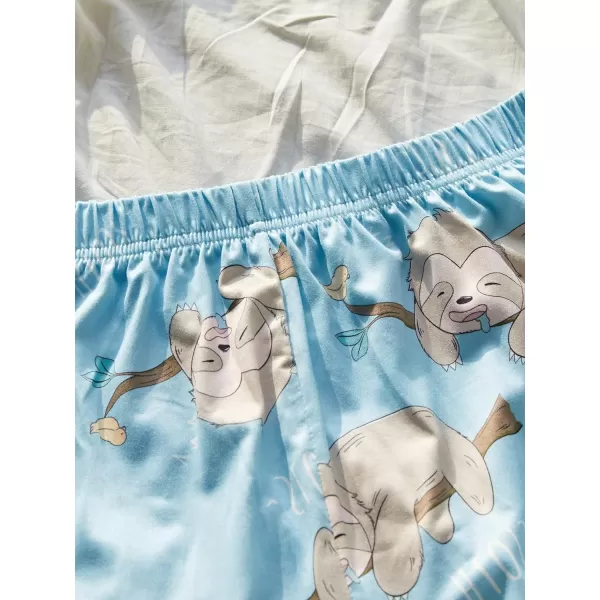 WDIRARA Women's 3 Piece Sleepwear Cow Print Short Sleeve Round Neck Tee Top and Shorts Pajamas Set with Pants