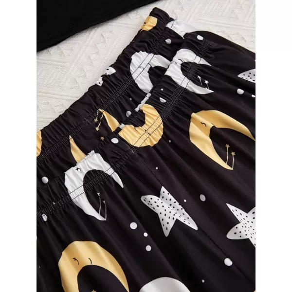 WDIRARA Women's 3 Piece Sleepwear Cow Print Short Sleeve Round Neck Tee Top and Shorts Pajamas Set with Pants