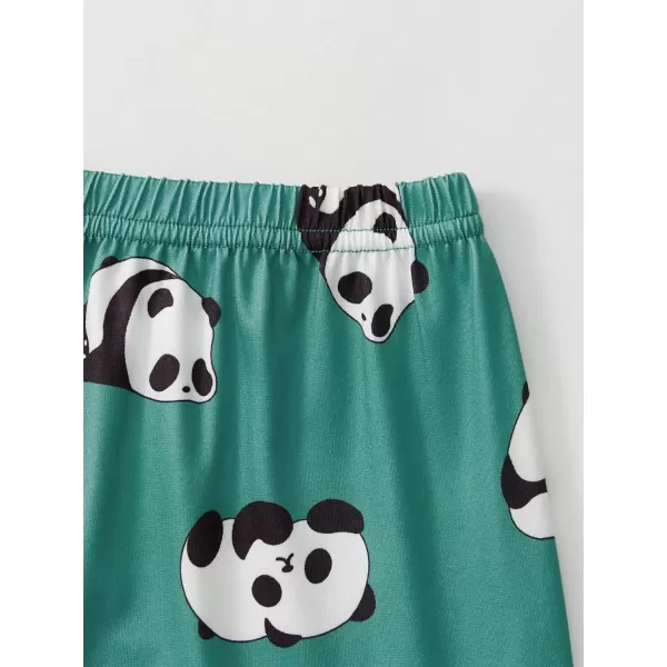 WDIRARA Women's 3 Piece Sleepwear Cow Print Short Sleeve Round Neck Tee Top and Shorts Pajamas Set with Pants