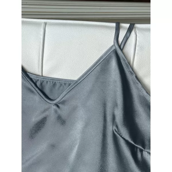 WDIRARA Women's 3 Pieces Satin Sleepwear Cami Top and Ruffle Shorts Pajama Set