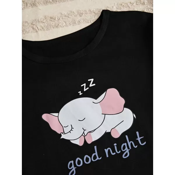 WDIRARA Women's 3 Pieces Sleepwear Cartoon Cow Print Top and Shorts with Pants Pajama Set
