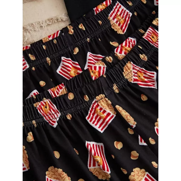 WDIRARA Women's 3 Pieces Sleepwear Cartoon Cow Print Top and Shorts with Pants Pajama Set