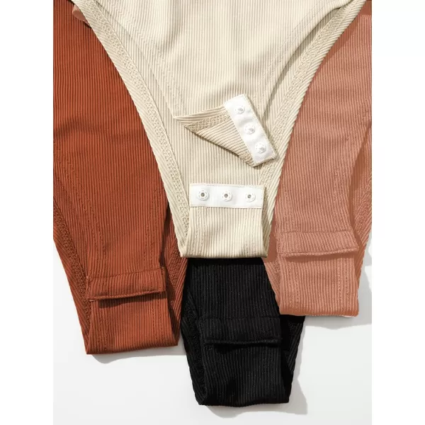WDIRARA Women's 4 Pieces Cutout Crisscross Asymmetrical Rib Knit Skinny Bodysuit