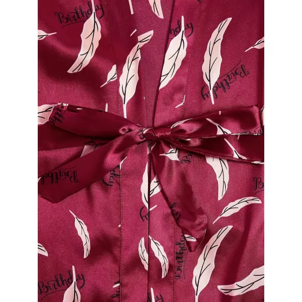 WDIRARA Women's 4 pcs Floral Print Satin Dress Cami Shorts Pajama Set with Robe
