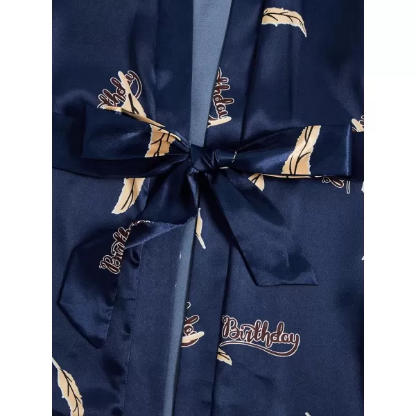 WDIRARA Women's 4 pcs Floral Print Satin Dress Cami Shorts Pajama Set with Robe