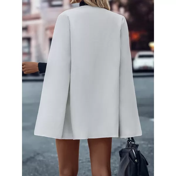 WDIRARA Women's Cape Blazer Cloak Split Sleeve Open Front Jacket Work Business Casual Blazer Solid Cape Coats