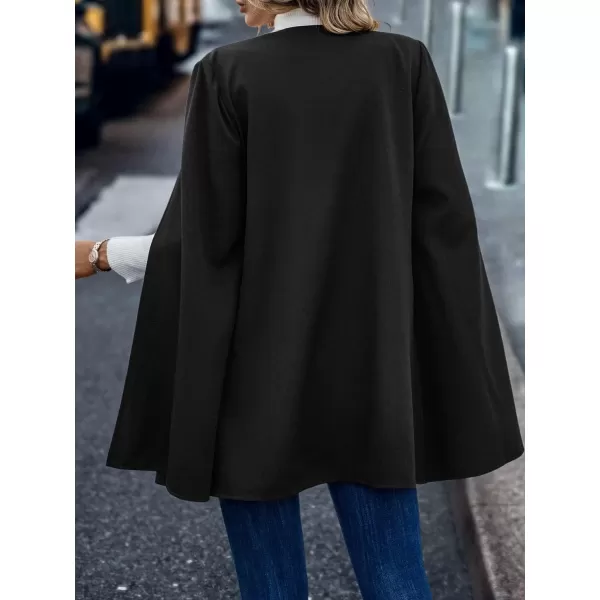 WDIRARA Women's Cape Blazer Cloak Split Sleeve Open Front Jacket Work Business Casual Blazer Solid Cape Coats