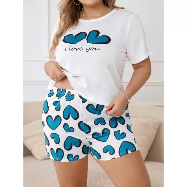 WDIRARA Women's Cartoon Cow Print Short Sleeve Tee and Shorts Pajama Set
