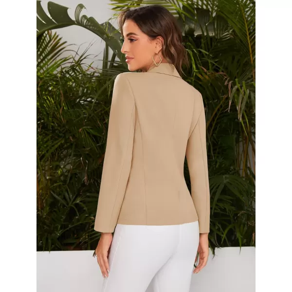 WDIRARA Women's Casual Long Sleeve Blazer Lapel Business Work Dress Jackets