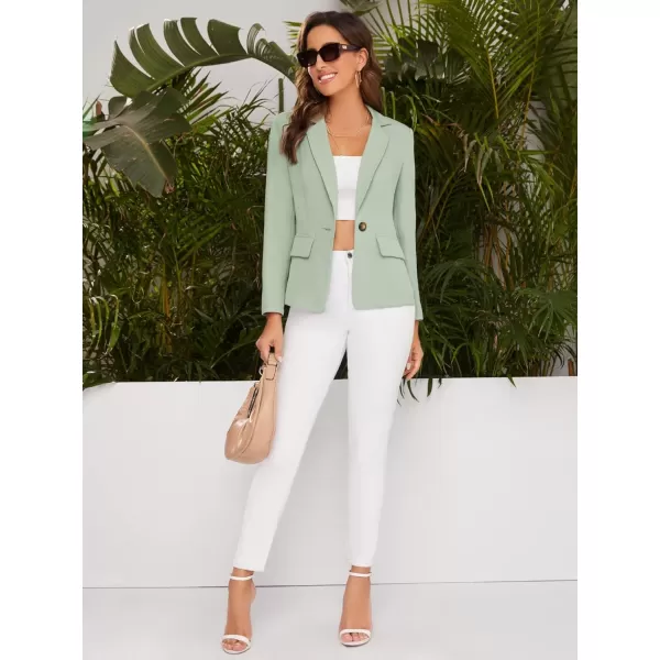 WDIRARA Women's Casual Long Sleeve Blazer Lapel Business Work Dress Jackets