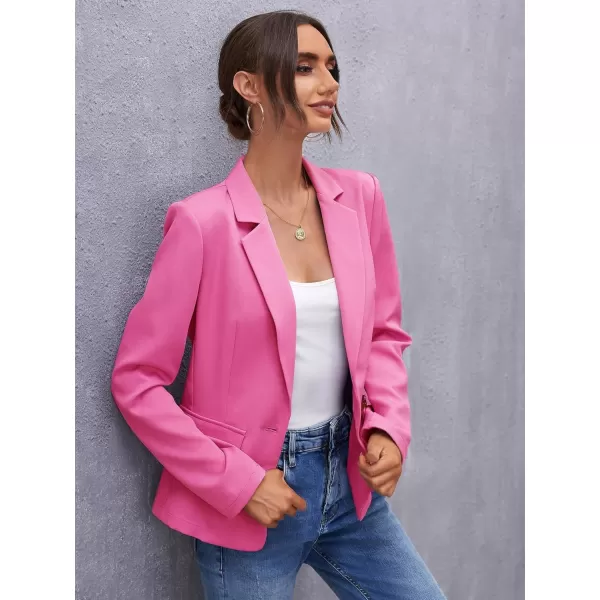 WDIRARA Women's Casual Long Sleeve Blazer Lapel Business Work Dress Jackets