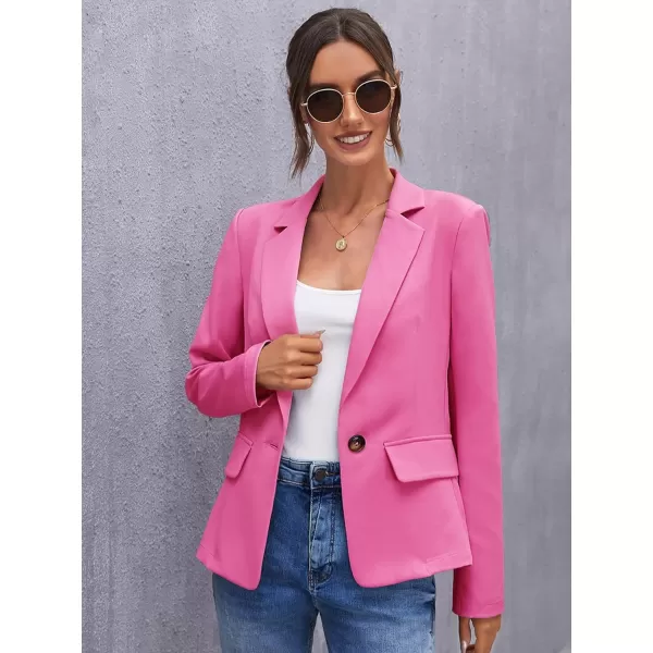 WDIRARA Women's Casual Long Sleeve Blazer Lapel Business Work Dress Jackets