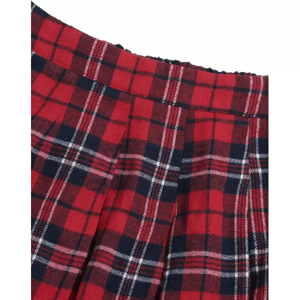 WDIRARA Women's Casual Plaid High Waist Pleated A-Line Uniform Mini Skirt