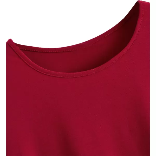 WDIRARA Women's Casual Ruffle Sleeve Round Neck Solid Tee Shirt
