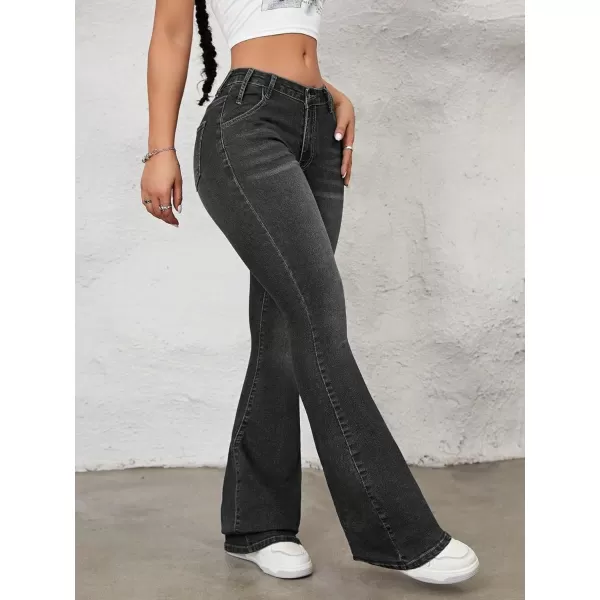 WDIRARA Women's Color Block Raw Hem High Waisted Jeans Straight Leg Denim Pants