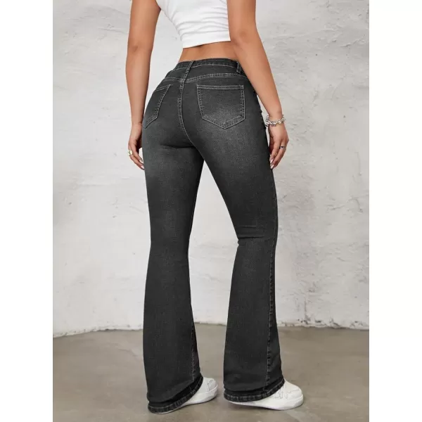 WDIRARA Women's Color Block Raw Hem High Waisted Jeans Straight Leg Denim Pants