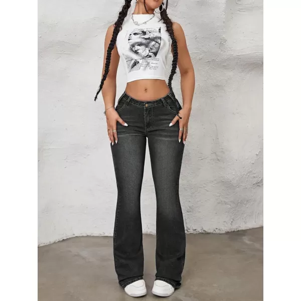 WDIRARA Women's Color Block Raw Hem High Waisted Jeans Straight Leg Denim Pants