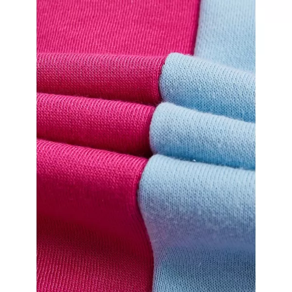 WDIRARA Women's Color Block Zip Front Drawstring Long Sleeve Hoodie Pocket Sweatshirt