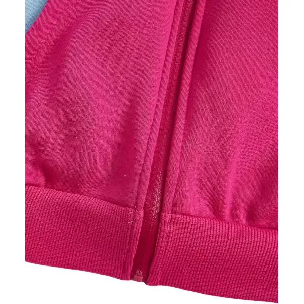 WDIRARA Women's Color Block Zip Front Drawstring Long Sleeve Hoodie Pocket Sweatshirt