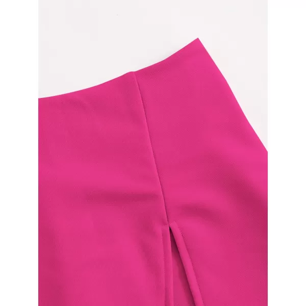 WDIRARA Women's Contrast Binding Knot Side Mid Waist Asymmetrical Skirt Shorts