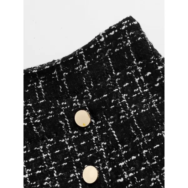 WDIRARA Women's Contrast Binding Knot Side Mid Waist Asymmetrical Skirt Shorts