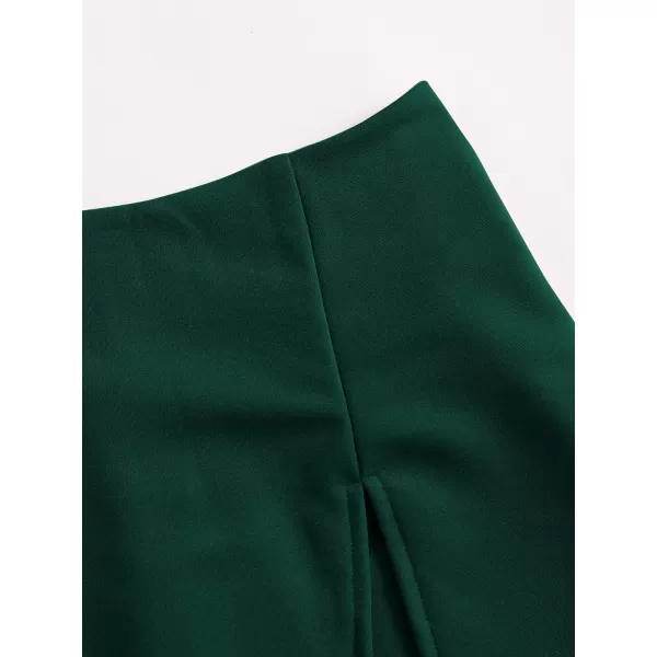 WDIRARA Women's Contrast Binding Knot Side Mid Waist Asymmetrical Skirt Shorts