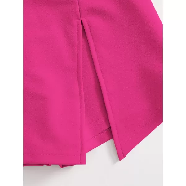 WDIRARA Women's Contrast Binding Knot Side Mid Waist Asymmetrical Skirt Shorts