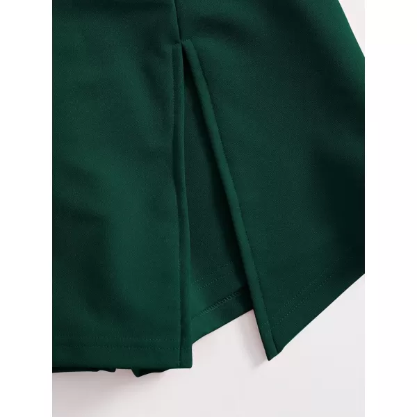WDIRARA Women's Contrast Binding Knot Side Mid Waist Asymmetrical Skirt Shorts