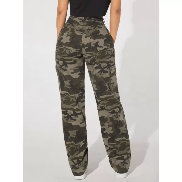 WDIRARA Women's Cow Print High Waist Wide Leg Jeans Casual Long Denim Pants