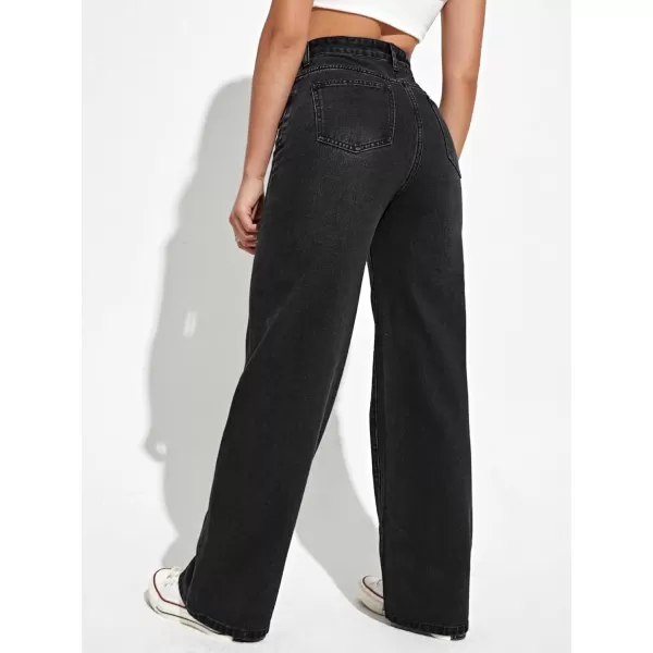WDIRARA Women's Cow Print Ripped Jeans High Waisted Button Skinny Denim Pants