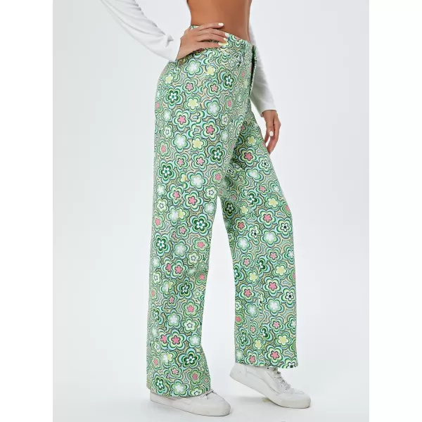WDIRARA Women's Cow Print Ripped Jeans High Waisted Button Skinny Denim Pants