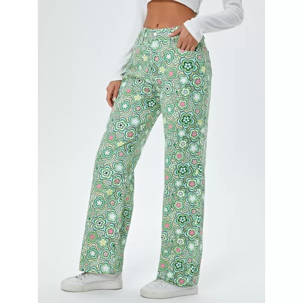 WDIRARA Women's Cow Print Ripped Jeans High Waisted Button Skinny Denim Pants