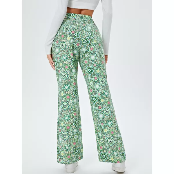WDIRARA Women's Cow Print Ripped Jeans High Waisted Button Skinny Denim Pants