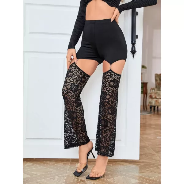 WDIRARA Women's Cut Out High Waisted Flare Elastic Waist Party Leggings Night Out Pants