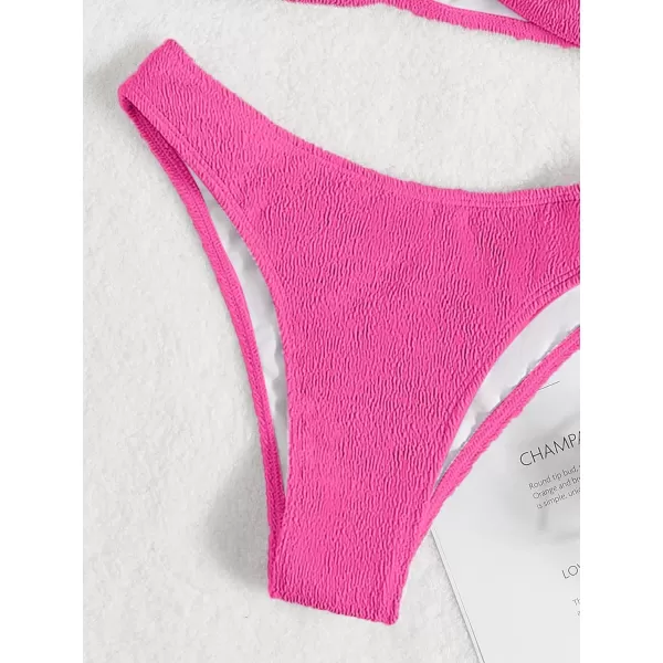 WDIRARA Women's Cut Out Ring Bandeau Bikini Set 2 Piece Strapless Swimsuits