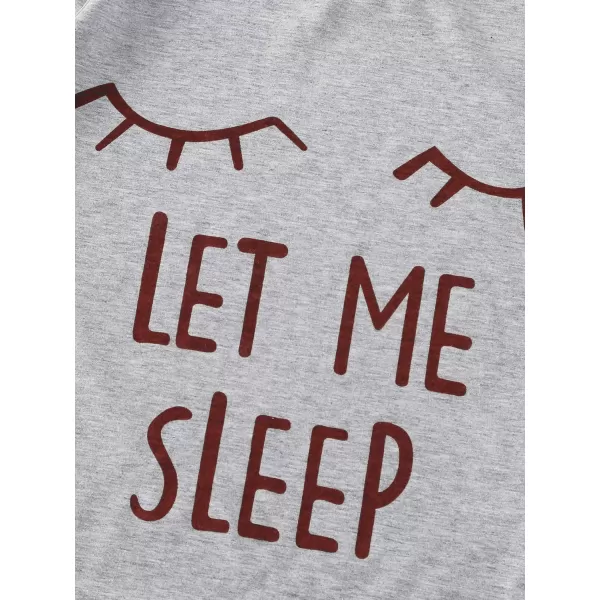 WDIRARA Women's Cute Cartoon Print Closed Eyes Print Tee and Shorts Pajama Set