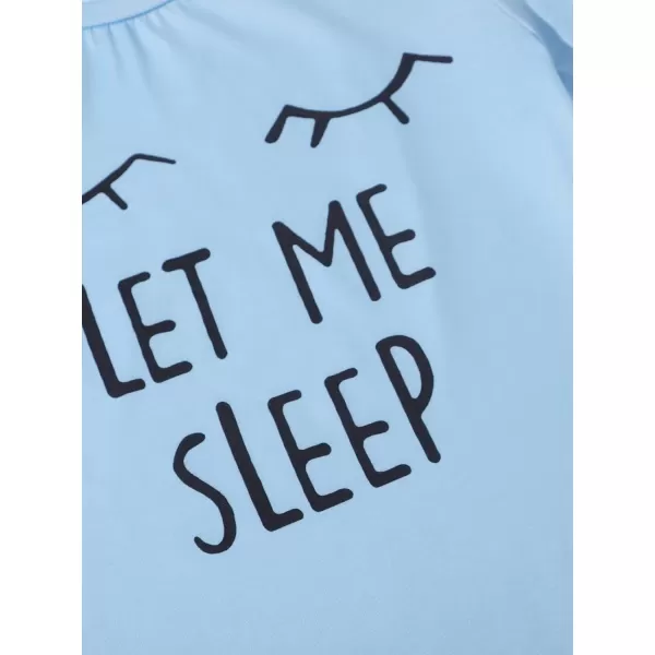 WDIRARA Women's Cute Cartoon Print Closed Eyes Print Tee and Shorts Pajama Set