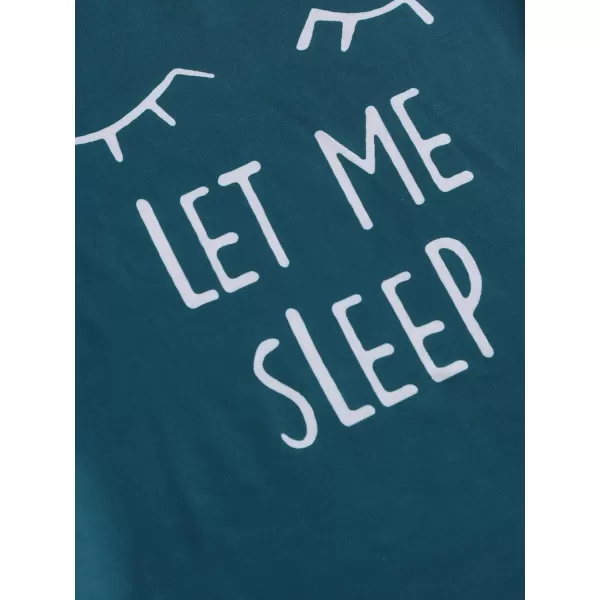 WDIRARA Women's Cute Cartoon Print Closed Eyes Print Tee and Shorts Pajama Set