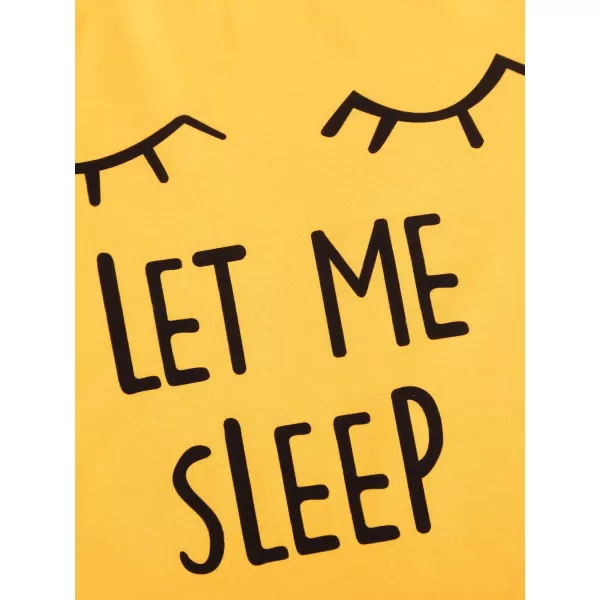 WDIRARA Women's Cute Cartoon Print Closed Eyes Print Tee and Shorts Pajama Set