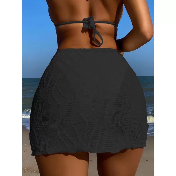WDIRARA Women's Drawstring Split Thigh Cover Up Skirt Swimwear Beach Skirt