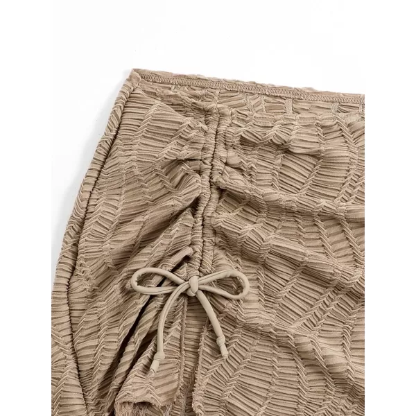 WDIRARA Women's Drawstring Split Thigh Cover Up Skirt Swimwear Beach Skirt