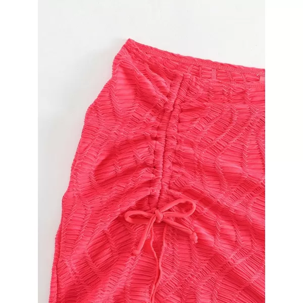 WDIRARA Women's Drawstring Split Thigh Cover Up Skirt Swimwear Beach Skirt